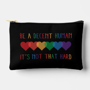 Pochette À Accessoires LGBT Heart Retro Be A Decent Human Ce n'est pas qu