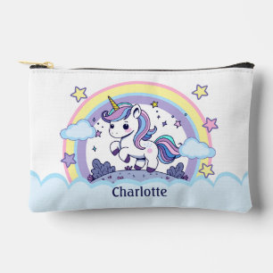Pochette À Accessoires Licorne pastel magique personnalisée