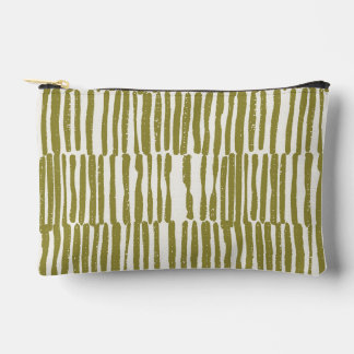 Pochette À Accessoires Lignes géométriques abstraites vert olive unique c