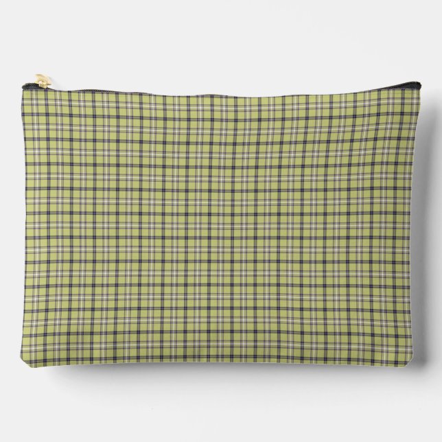 Pochette À Accessoires Lime Green Blue Plaid Classic Pattern Retro (Recto)