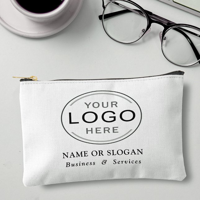 Pochette À Accessoires Logo d'entreprise Marque moderne Société Swag Cust (2 sizes to choose from. Easily customize front & back to any desired color.)