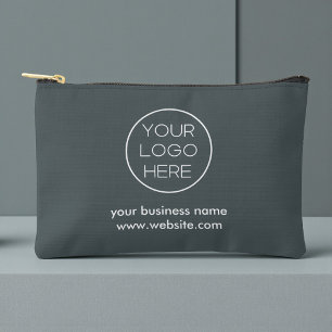 Pochette À Accessoires Logo d'entreprise personnalisé élégant Gris fonc