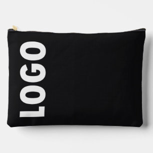 Pochette À Accessoires Logo d'entreprise personnalisé sur fond noir