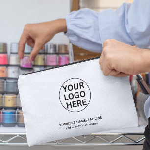 Pochette À Accessoires Logo d'entreprise simple et texte promotionnel bla
