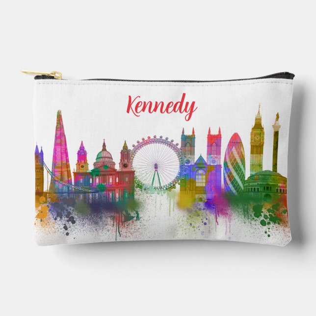 Pochette À Accessoires Londres Skyline - Rainbow (Recto)