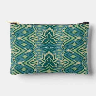 Pochette À Accessoires Lotus Ikat Motif - Le Lotus Blanc