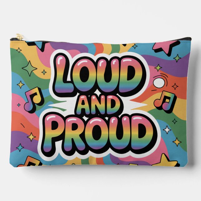 Pochette À Accessoires LOUD AND PROUD | LGBTQ+ Pride Ally (Recto)