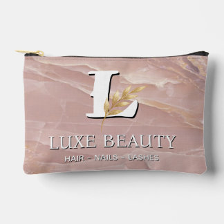 Pochette À Accessoires Luxury Blush Pink Marble Beauty Salon Logo