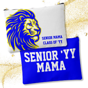 Pochette À Accessoires Lycée avec Mascotte Lion Maman de Terminale Bleu e