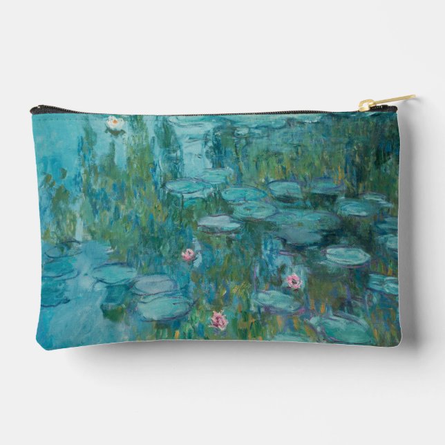 Pochette À Accessoires Lys à eau, Peinture à l'huile d'art, Claude Monet (Verso)