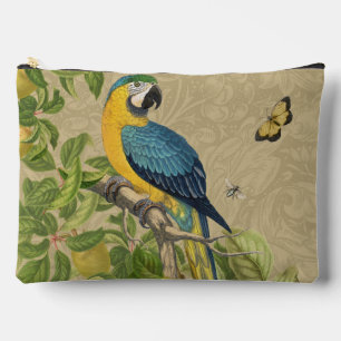 Pochette À Accessoires Macaw Blue Jaune Tropical Jungle Antique