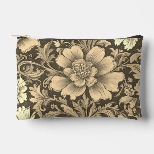 Pochette À Accessoires Magnifique motif floral sépia vintage
