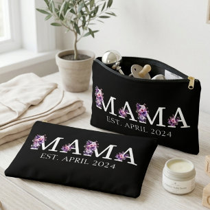 Pochette À Accessoires Mama Floral Texte Nouvelle Maman