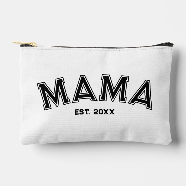 Pochette À Accessoires Maman Est. Style Sport noir personnalisé (Recto)