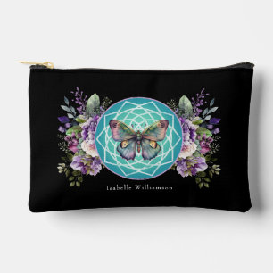 Pochette À Accessoires Mandala papillon violet floral ésotérique psychiqu