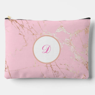 Pochette À Accessoires Marbre rose et or jolie personnalisée