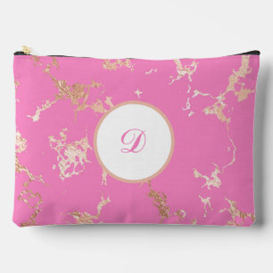 Pochette À Accessoires Marbre rose et or jolie personnalisée