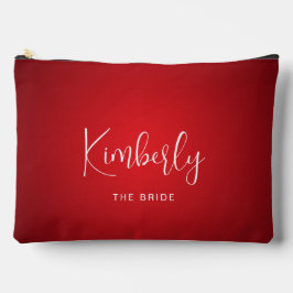 Pochette À Accessoires Mariage à thème rouge La mariée personnalisée