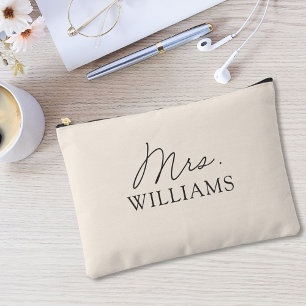Pochette À Accessoires Marque beige Mme Élégant Script