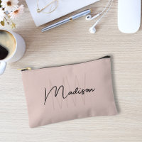 Marque Moderne Monogramme Nom Écriture Rose Pâle