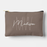 Marque Moderne Monogramme Nom Taupe