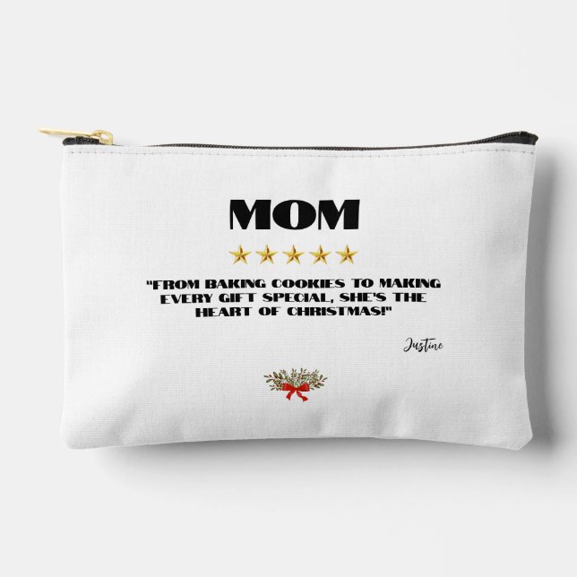 Pochette À Accessoires Meilleur Noël Maman 5 Étoiles Conception éditable (Recto)