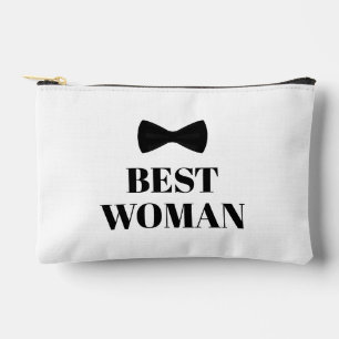 Pochette À Accessoires meilleure femme nœud papillon noir mariage élégant
