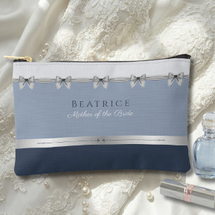 Pochette À Accessoires Mère de la mariée de luxe   Maquillage bleu ardois