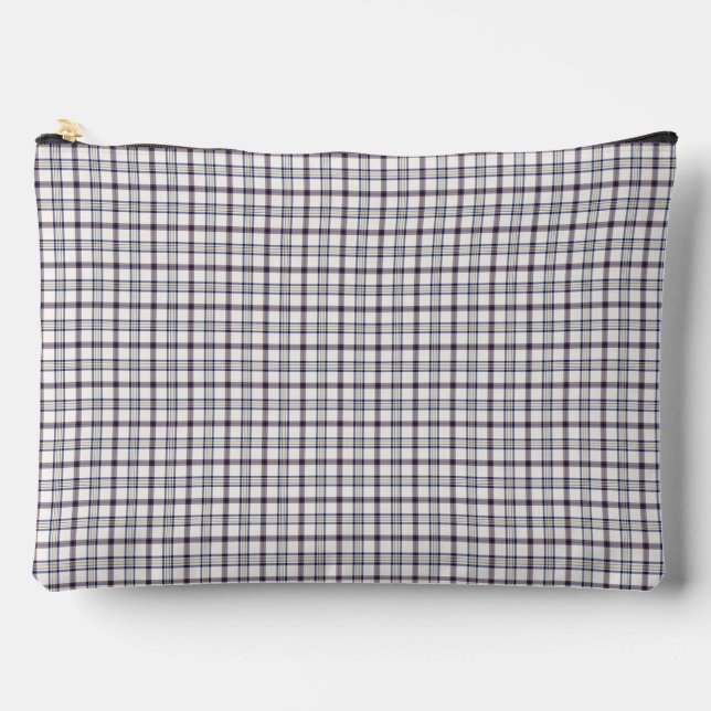 Pochette À Accessoires Merino White and Blue Zodiac Plaid (Recto)