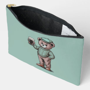 Pochette À Accessoires Mignon ours en peluche tenant une bière