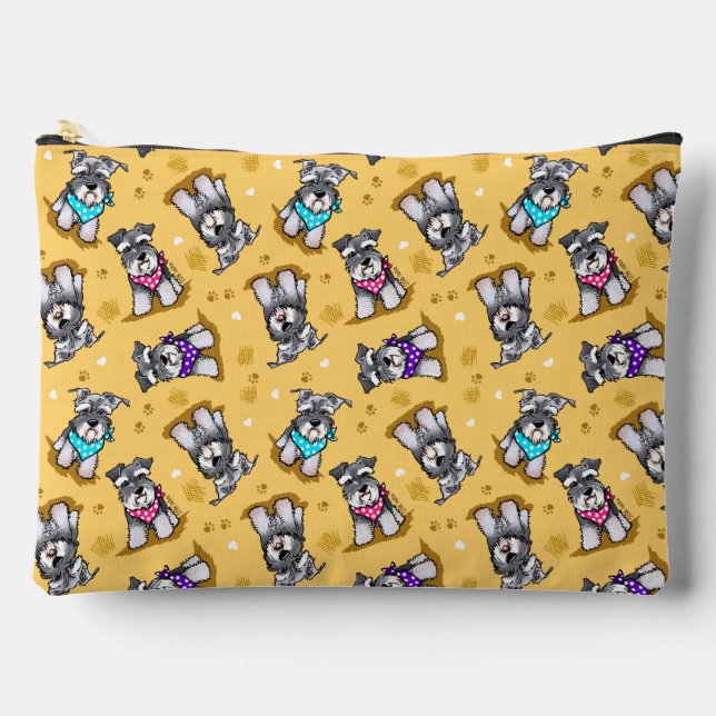 Pochette À Accessoires Mini Schnauzer Sunshine KiniArt (Recto)