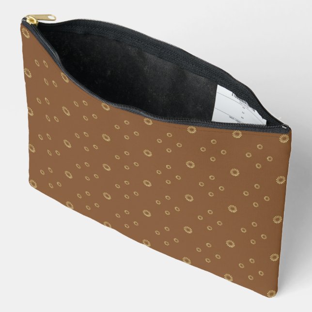 Pochette À Accessoires Mocha | Golden Zinnia Sun (Ouvrir)