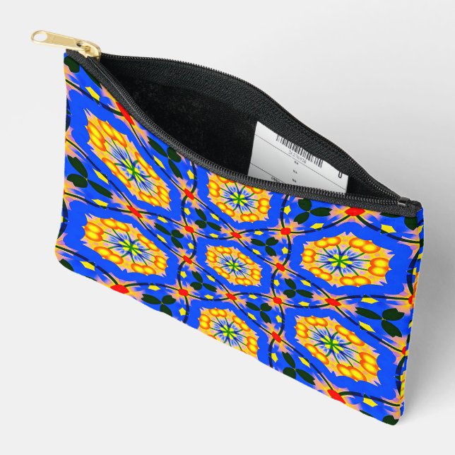 Pochette À Accessoires Modèle floral esthétique (Ouvrir)