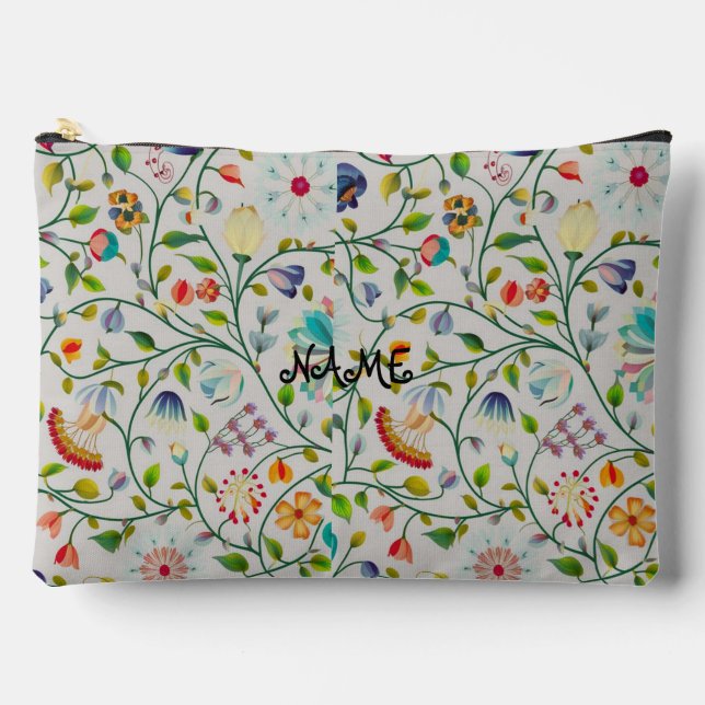 Pochette À Accessoires Modèle floral moderne complexe personnalisé (Recto)