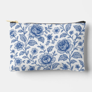 Pochette À Accessoires Modèle Floral Royal Bleu Rose