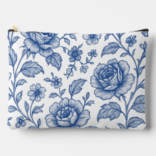 Pochette À Accessoires Modèle Floral Royal Bleu Rose