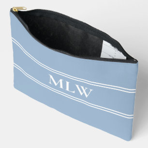 Pochette À Accessoires Modèle simple Bleu Bleu et Blanc Monogramme