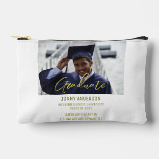 Pochette À Accessoires Modern Minimalist Photo and Script