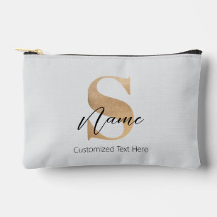 Pochette À Accessoires Moderne Monogramme Initiale S & Nom Personnalisé