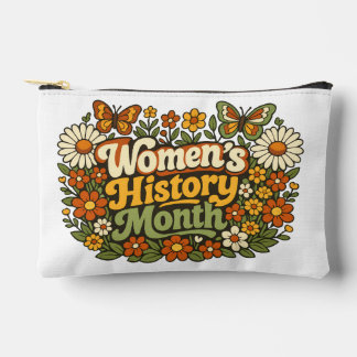 Pochette À Accessoires Mois de l'Histoire des Femmes Rétro Floral Groovy