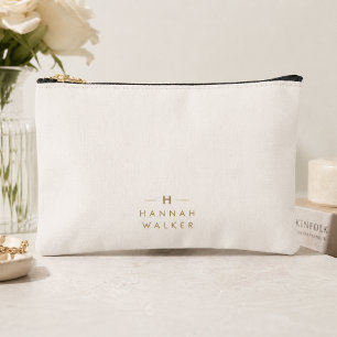 Pochette À Accessoires Monogram or gray   Minimaliste Elegant Moderne