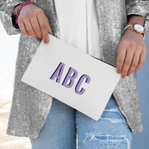 Pochette À Accessoires Monogramme 3 Lettres Gras Violet Pâle
