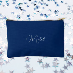 Pochette À Accessoires Monogramme bleu moderne Voyage Cosmétique Golf