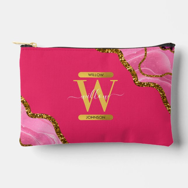Pochette À Accessoires Monogramme de Parties scintillant de l'âge rose et (Recto)