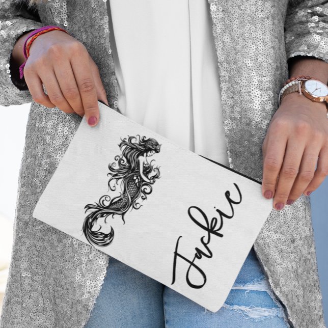 Pochette À Accessoires Monogramme de sirène personnalisée (Créateur téléchargé)