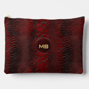 Pochette À Accessoires Monogramme en cuir rouge Snakeskin imprimé
