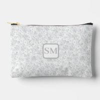Monogramme Floral Gris Blanc Doux