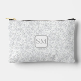 Pochette À Accessoires Monogramme Floral Gris Blanc Doux