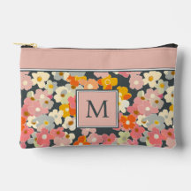 Monogramme Initial Floral Rose Moderne