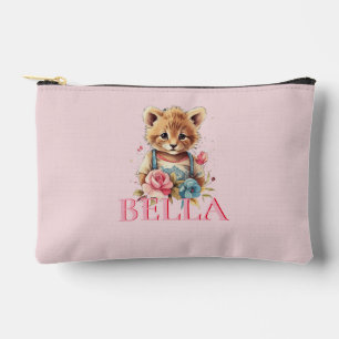 Pochette À Accessoires Monogramme Joli floral rose moderne minimaliste